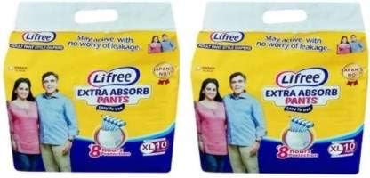 Adult Diaper Pant Style - XL Set of 2 Packs(10 pcs Each) for Waist Size 35-49 inches (XL)