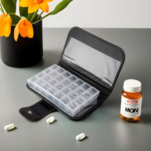 Porta Cápsulas Estojo Elegante Portátil Bolsa Viagem Separador Remédio Vitamina Suplemento (Porta Co
