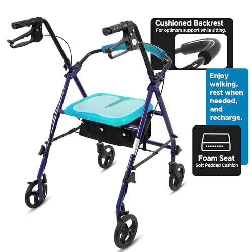 Image of KosmoCare Rollator Walker (Blue Mild Steel)