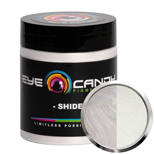 Eye Candy Pigments Premium White Mica Powder - Shide (25gr) - for Epoxy, Resin, Soap, Paint, Woodworking, Acrylic Pouring, Bath Bombs, Fishing Lures - DIY Arts and Crafts Additive