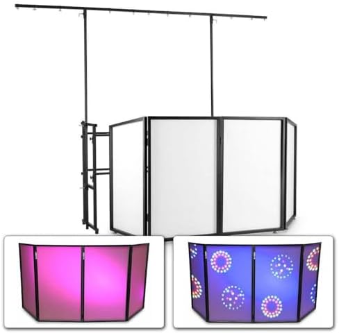 Vonyx DJ Booth Set - Mobile DJ Desk, DJ Screen, 1 x Vonyx DB2 DJ ...