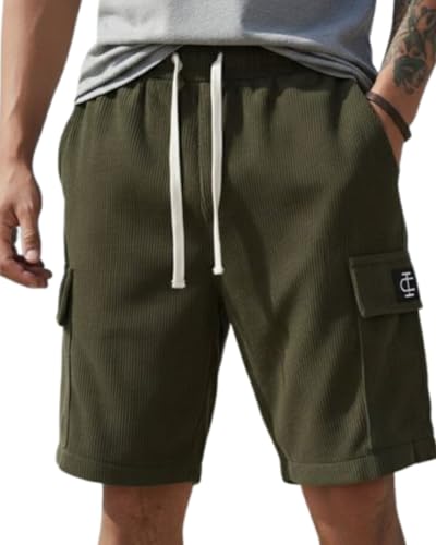Image of INDICLUB Men's Athletic Performance Shorts,Casual Everyday Wear, Comfortable Drawstring Style
