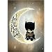 Peinture diamant 5d complet, Batman de la lune broderie diamant kit complet plein Point de Croix Artisanal sur Tissu en Toile idéal pour la décoration à la Maison/Salon/Chambre/Bureau 60x90cm K-1067