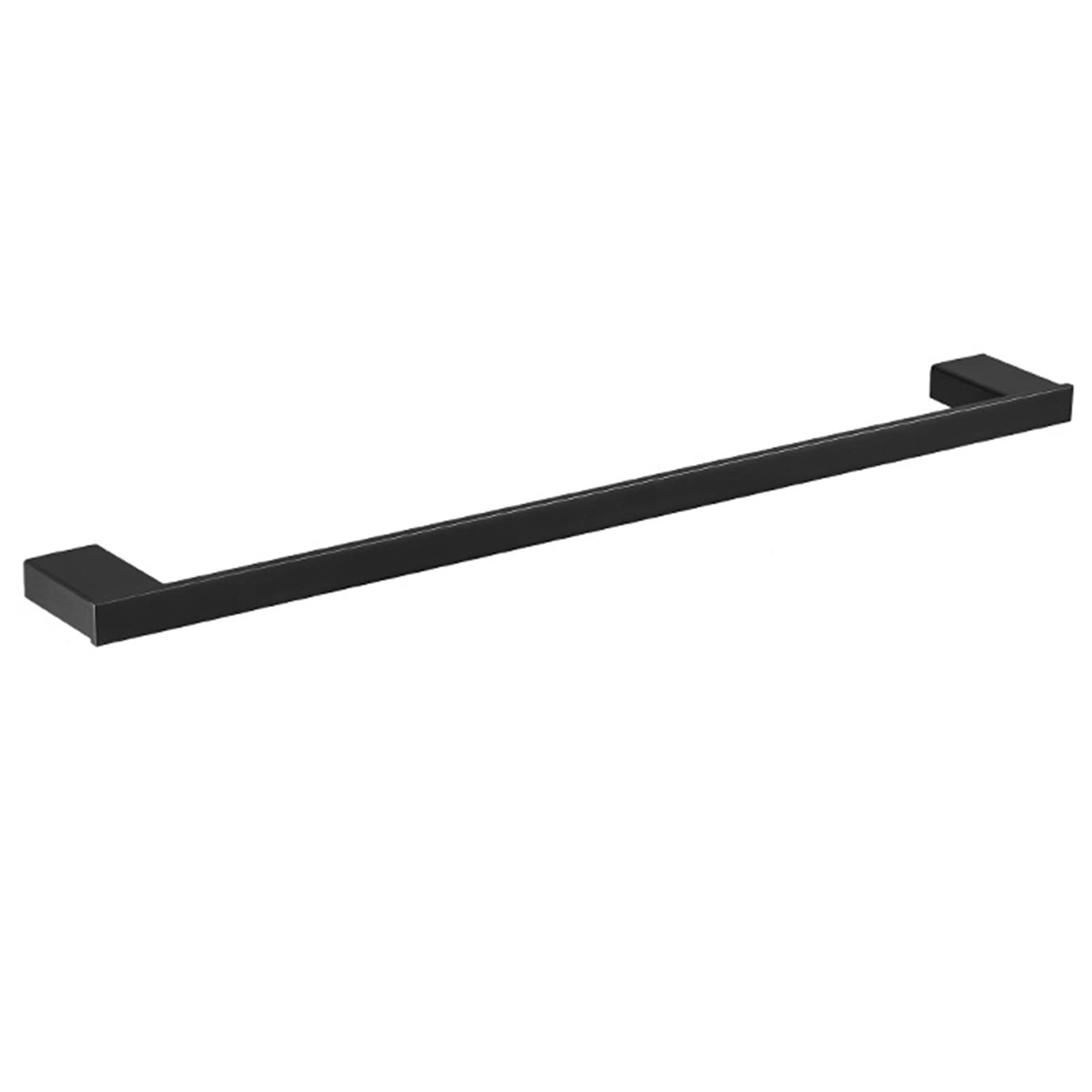 LMYSXAOZ Wall Mounted Towel Rail Bar,Single Square Rack,Stainless Steel Black Holder for Bathroom Hardware and Kitchen,30cm-80cm,Optional (Size : 60cm)