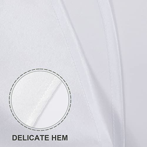 Bit.fly Round Tablecloth 120 Inch - Satin Silk Fabric Table Cover For Wedding Dinner Party Circular Oval Table, White Table Cloth #TOP2