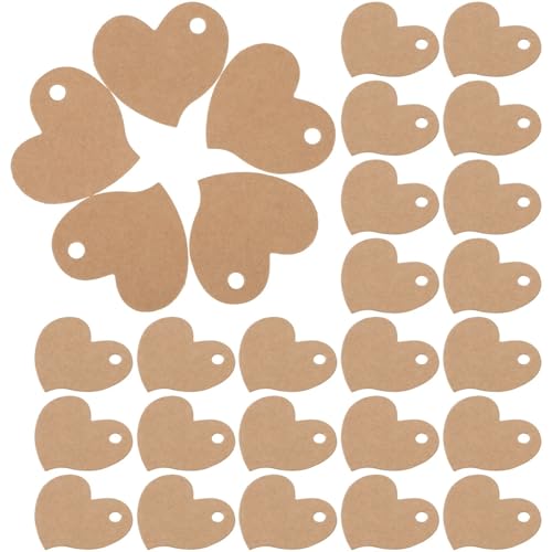 Étiquettes en papier kraft en forme de cœur pour projets artisanaux DIY et loisirs créatifs