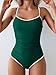 Eomenie Women's One Piece Swimsuit Tummy Control Slimming Bathing Suit Color Block Spaghetti Strap 1 Piece Swim Suit Swimwear