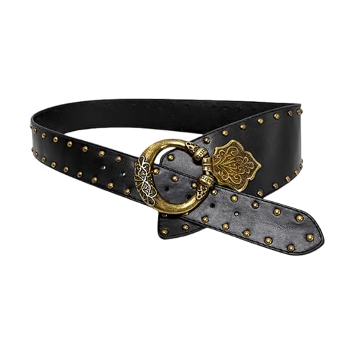 Adjustable Corset Belt Aesthetic Carved Buckle Belt Waist Cincher PU Leather Waistband Western Styles Waist Ornament