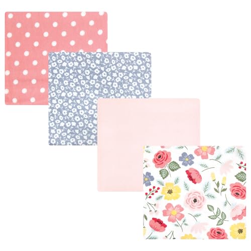 Image of Hudson Baby Unisex Baby Cotton Poly Flannel Receiving Blankets, Modern Botanical, One Size