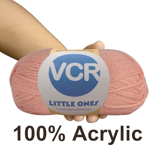 Image of VCR Baby Peach Yarn, 100 Grams Hank, 190 Meters Length, Acrylic Ball for Crochet and Knitting, Soft Crosia Threads, Pack of 1 Yarn, Suitable for DIY Crafts