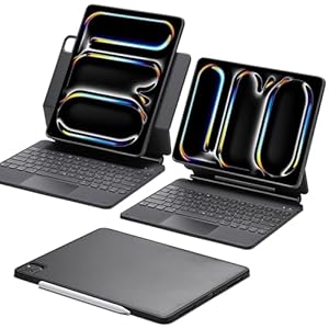ESR iPad Pro 13 Inch (M5/M4, 2025/2024) Case with Keyboard, Keyboard Case with Easy-Set Magnetic Stand, Portrait/Raised Modes for iPad Pro 13 Keyboard, Removable Case, Rebound 360 Series, Black