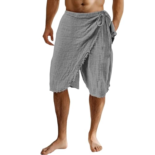 Bermuda au-dessus du genou pour homme en coton lin léger de sport