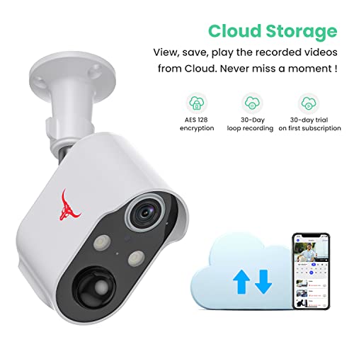 Eken Security Cameras Wireless Outdoor, 1080P Battery Power Wifi Surveillance Indoor Home Camera With 2 Spotlights, Color Night Vision, 2-Way Audio, Smart Ai Human Detection, Cloud Storage #TOP4
