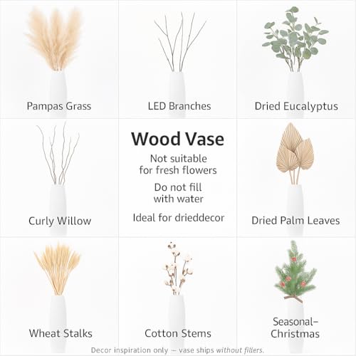 Image of Leewadee Large Floor Vase 34 inches Mango Wood for Pampas Grass, Dried Flowers