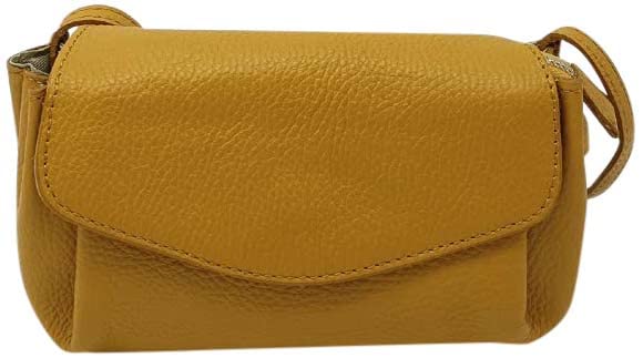 Puccio Pucci TRLBC100022, Sac en Cuir Womens, Jaune Moutarde, 20x10x7 cm