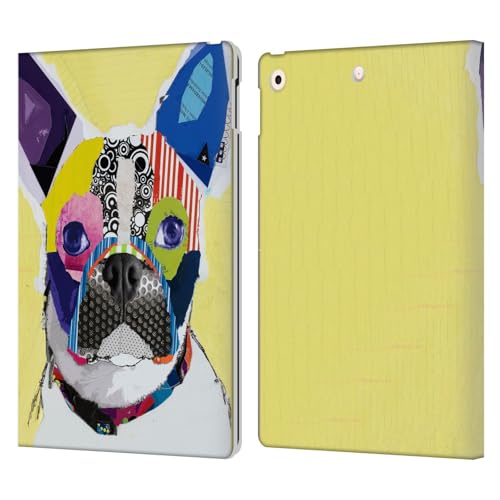 Étui en cuir iPad 10.2 Michel Keck, protection premium Boston Terrier