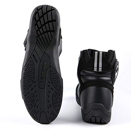 1Storm Men's Motorcycle Boots Rider Racing Black Hiking Trekking Outdoor Boots2