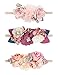 Floral Headbands For Baby Girls Lightweight Flower Nylon Elastic Hair Band For Newborn Infant Toddler (3 Pcs Headbands AC)
