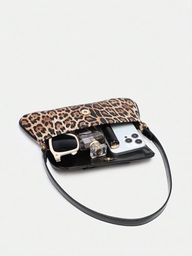 Women's Cheetah Leopard Print Bow Y2K Shoulder Bag3