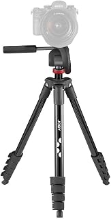 JOBY Compact Advanced, Treppiede per Fotocamera con Testa a 3 Vie, Attacco a Sgancio Rapido Universale da ¼-20” e Borsa per il Trasporto, per CSC, Reflex, Mirrorless, Smartphone, Nero