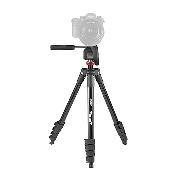 JOBY Compact Advanced, Camera Tripod with 3-Way Head, Universal - 20 Quick Release Attachment and Carrying Bag, for CSC, DSLR, Mirrorless Camera, Smartphone, Colour: Black