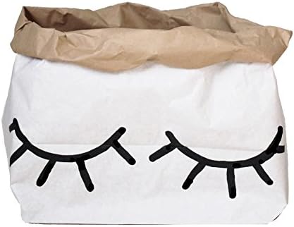 TELLKIDDO Paper Storage Bag Closed Eye Small, Black/White, 55 x 22 x 40 cm