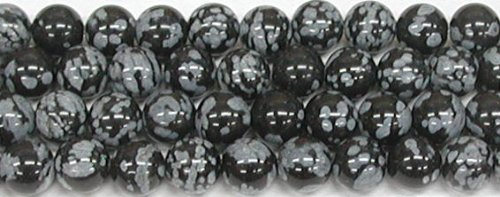 スノーフレークオブシディアン 丸玉 6mm B- 天然石 天然石ビーズ パワーストーン 1粒売り バラ売り 1玉販売