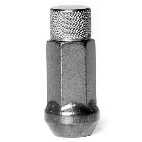 Image of Circuit Performance Forged Steel Extended Hex Lug Nut for Aftermarket Wheels: 12x1.25 Hyper Black - 20 Piece Set + Tool
