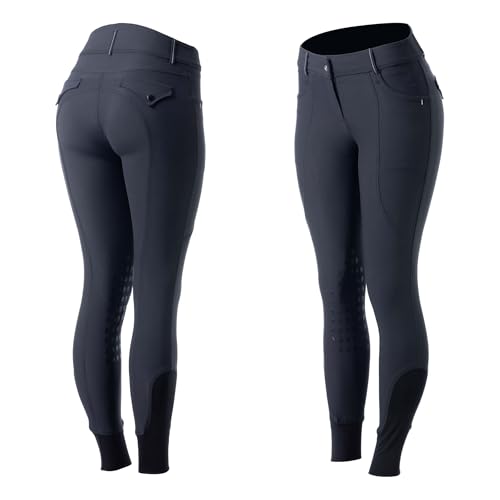 Equinavia Annika Women's Silicone Knee Patch Breeches - Midnight Navy - 28