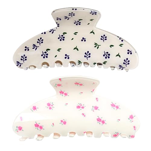 Pack de 2 pinzas acrílicas para cabello con diseño floral miniatura 1