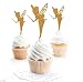 24pcs Gold Glitter Pretty Ballet Dancer Fairy Peri Cupcake Toppers Baby Girls Children Kids Toddlers Teens Picnic Birthday Bridal Shower Baby Shower Wedding Favors