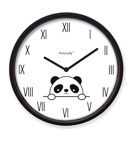 Procosify 12 inch Battery Operated Round Wall Clocks for Living Room Bedroom Kitchen Office Minimal