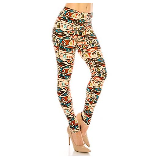 Eevee Women's Basic Comfort Stretch Soft Stylish Print Leggings BAT#3 (Tribal Hipster, One Size)