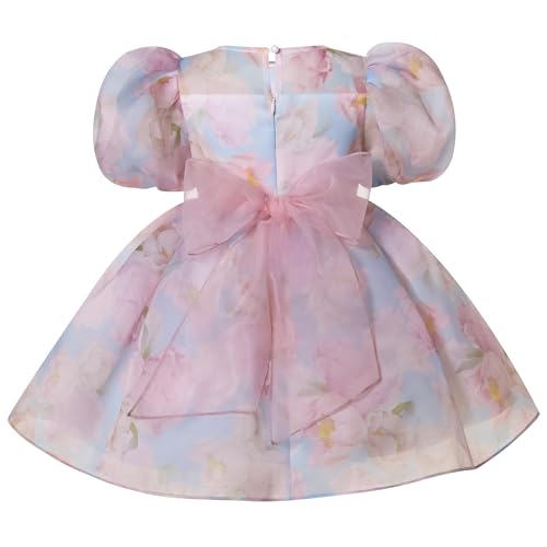 Pettigirl Girls Elegant Summer Flower Printed Clothes Kids Toddler Cute Floral Party Dress Size 2 3 4 5 6 7 8 9 10 11 122