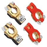 CCHRN 2PCS Battery Terminals, Pure Copper Auto Positive & Negative Battery Terminal Clamp Set with Plastic Bottoms, Car Top Post Batteries Cable Terminals for 243407F000 243407F001
