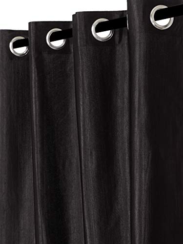 Image of Home Sizzler Long Crush 2 Piece Black Long Door Curtain, 9 feet