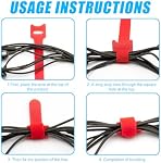 150 PCS Attaches de câble réutilisables multicolores 6 1 cm - Ajustable Ties Cord Organizer, Multi-Purpose Cable Management Straps avec 5 Couleurs pour la maison, utilisation au bureau