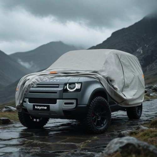 Image of Kayme Heavy Duty SUV Car Cover Custom Fit Land Rover Defender 130 Waterproof All Weather for Automobiles, Full Exterior Covers Sun Rain UV Protection.（Deliver About 3-10 Days）
