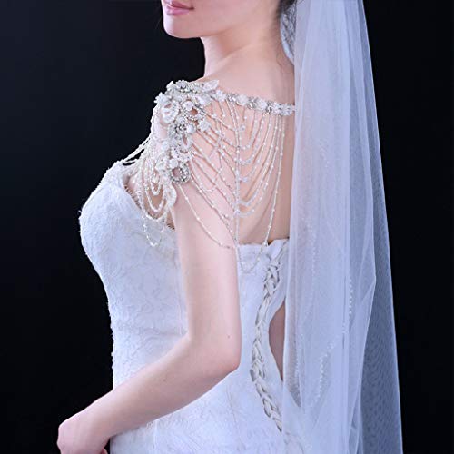 Pearl Body Statement Necklace Crystal Beading Chain Bib Collar Shoulder Shawl3