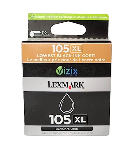 Lexmark Cartucho de Tinta Original - 0014N0822E 0014N0822E, 014N0822E, 14N0822E105-105, 105XL, 14N0822, NO105XL - Negro - Original Páginas