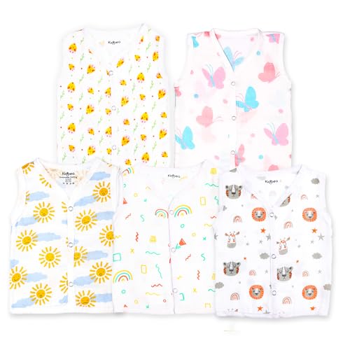 Image of Kidbea Unisex Baby Muslin Jhabla with Cute Prints | Summer Jhabla Shirt | Soft, Comfortable & Lightweight for Newborn & Infants