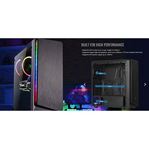 Gabinete Gamer Mid Tower RGB Rift Preto , Lateral em Acrilico , Aerocool
