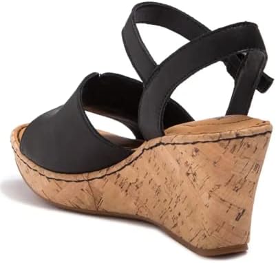 BORN Women's Agnio Cork Wedge Sandal, Black (us_footwear_size_system, adult, women, numeric, medium, numeric_10)