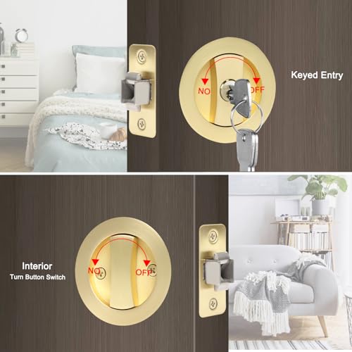 Serrure pour porte coulissante encastrée des deux côtés avec poignée intégrée - 3