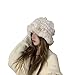 Joytrends Womenâ€™s Winter Thick Knitted Faux Fur Hat Cap Cossak Russian Style Hat Beige