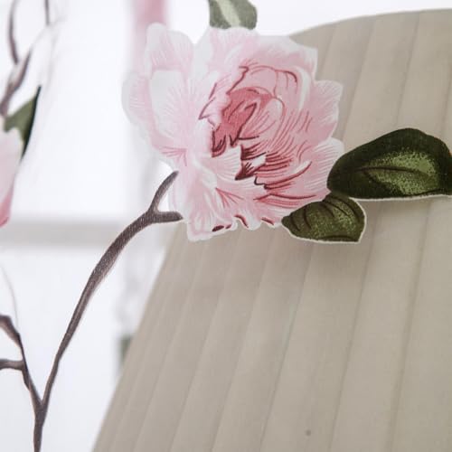 Cortina romana semitransparente rosa para ventana visillo floral de poliéster infantil elegante 4