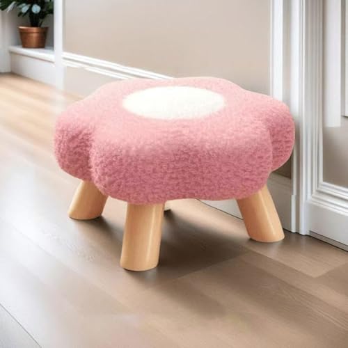 Tabouret ottoman en peluche doux siège confortable de chambre à coucher - 4