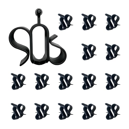 Awnlux Black Standard Awning Clip for Rope Light - Slides into Awning Roller Bar Channel to Create a Convenient Hook | Three Hanging Positions | Holds Party Lights RV Lights String Lights - 16 PCS