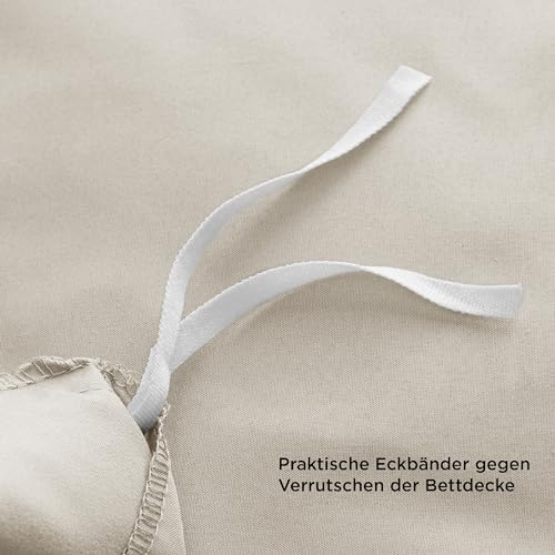 BEDSURE Bettwäsche 155x220 3teilig Mikrofaser - Natur, 80x80 Kissen – Ansicht 6