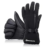 Warmounts Winterhandschuhe Herren Damen Skihandschuhe,Wasserdicht Warme Fahrradhandschuhe,Touchscreen Sporthandschuhe für Schnee Outdoor Motorradfahren Wandern